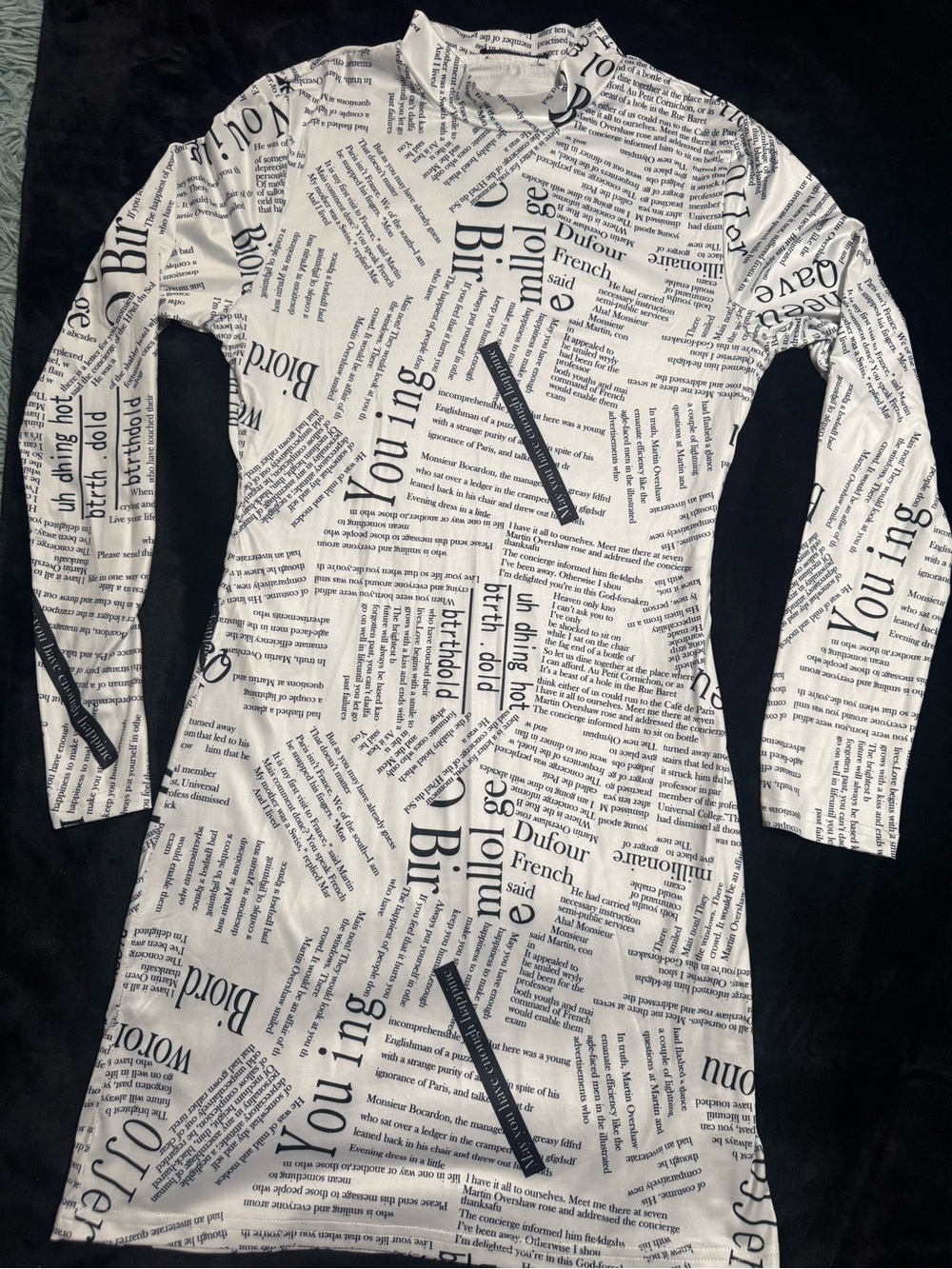 BUNDLE! Never used SHEIN Black & White Newspaper Print Bodycon Dress NWOT